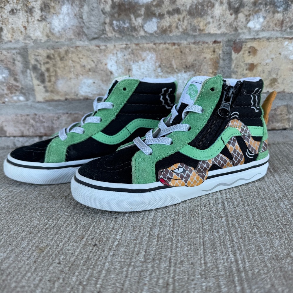 Vans Kids Sneakers - Black, Green, and Tan